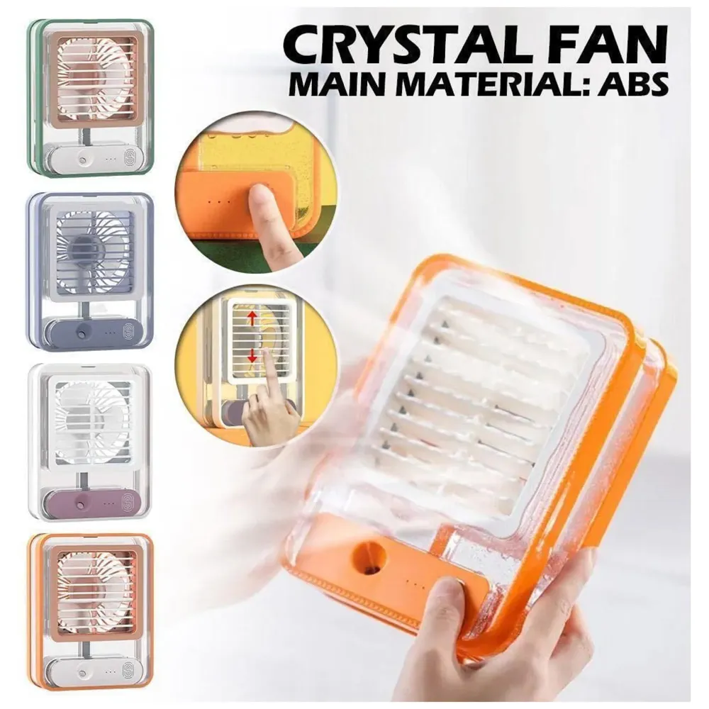 Mist Fan Desk Fan with Mist Spray, LED Night Light, Electric Battery Operated Water Misting Fan, Portable Quiet Mini Desktop Table Cooling Fan with Mister for Office, Camping,Indoor - 6