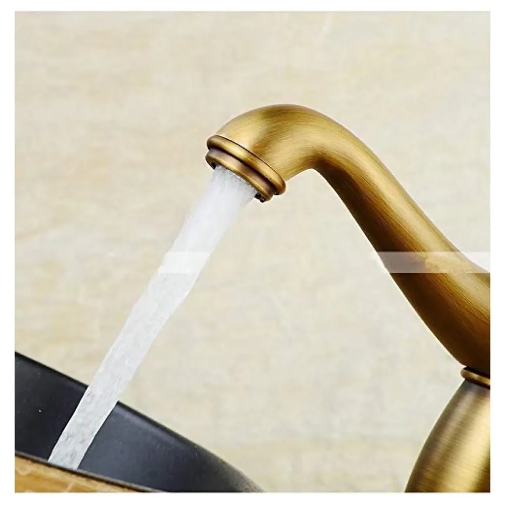 Antique Tap Faucet Basin Mixer for Bathroom Toilets Brown, Brass Material 30 cm Height 12 inches with Pipes