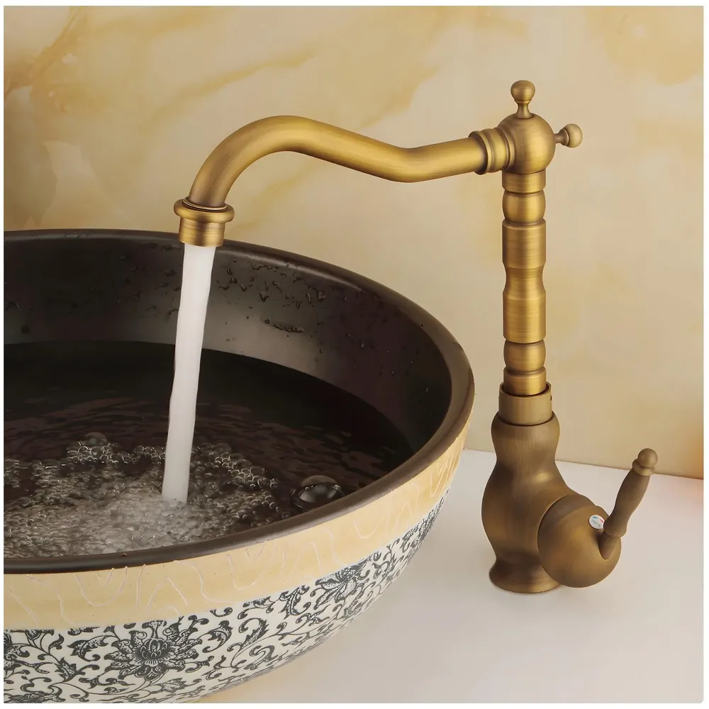 Antique Brown Tall Long Neck Faucet Single Lever Basin Mixer Tall, Brass, for Bathroom Washbasins Toilets 12 Inch Height, 8 inch Long Nose