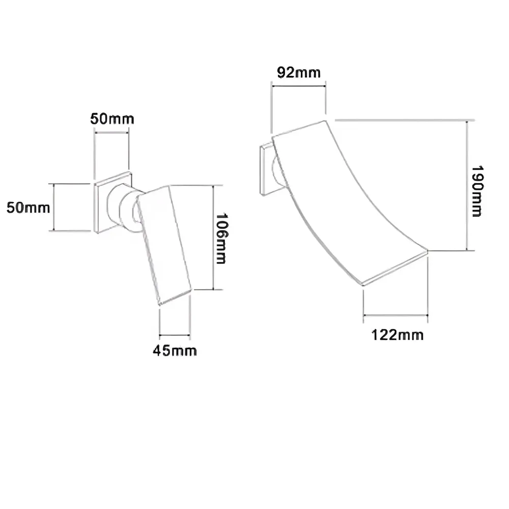Waterfall Brass Chrome Silver Wall Mixer Hot and Cold Basin Tap Faucet Sink Mixer Chrome Colour wall spout with Concealed Parts