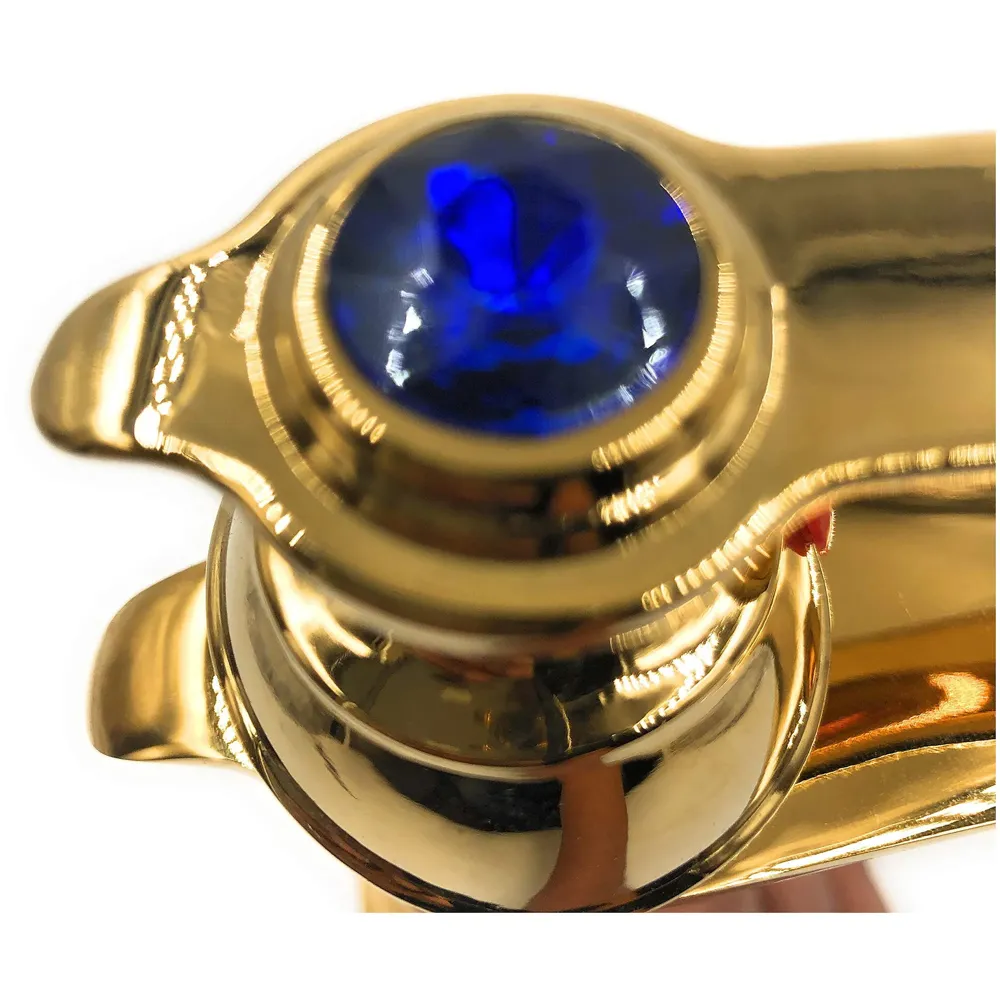 Premium Heavy Single Lever Basin Mixer ~ with 2 Braided Connection Pipes 450mm (Without pop-up) (Arabian Gold)