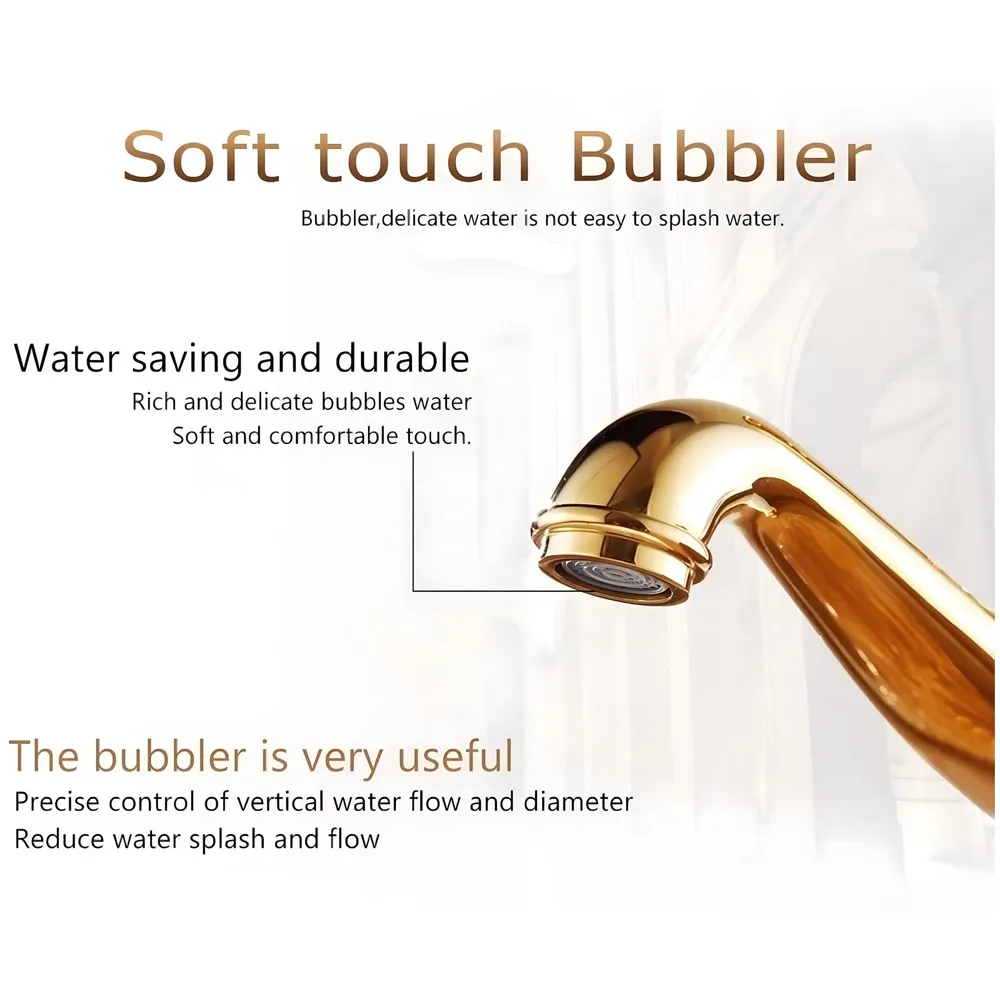 Black Gold Basin Tap Faucet Mixer ~ 28 Cms Height Table Mounted with 2 Braided Connection Pipes 450mm(Without pop-up) (Black Diamond)