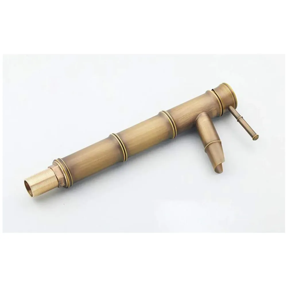 Waterfall Bamboo Bathroom Basin Mixer Basin tap washbasin tap Faucet Brass 12 inch Height. Hot and Cold Water