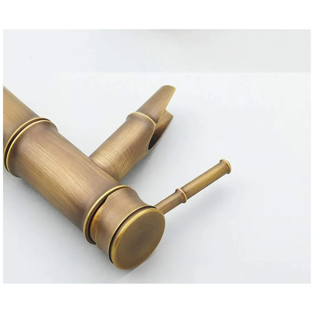 Waterfall Bamboo Bathroom Basin Mixer Basin tap washbasin tap Faucet Brass 12 inch Height. Hot and Cold Water