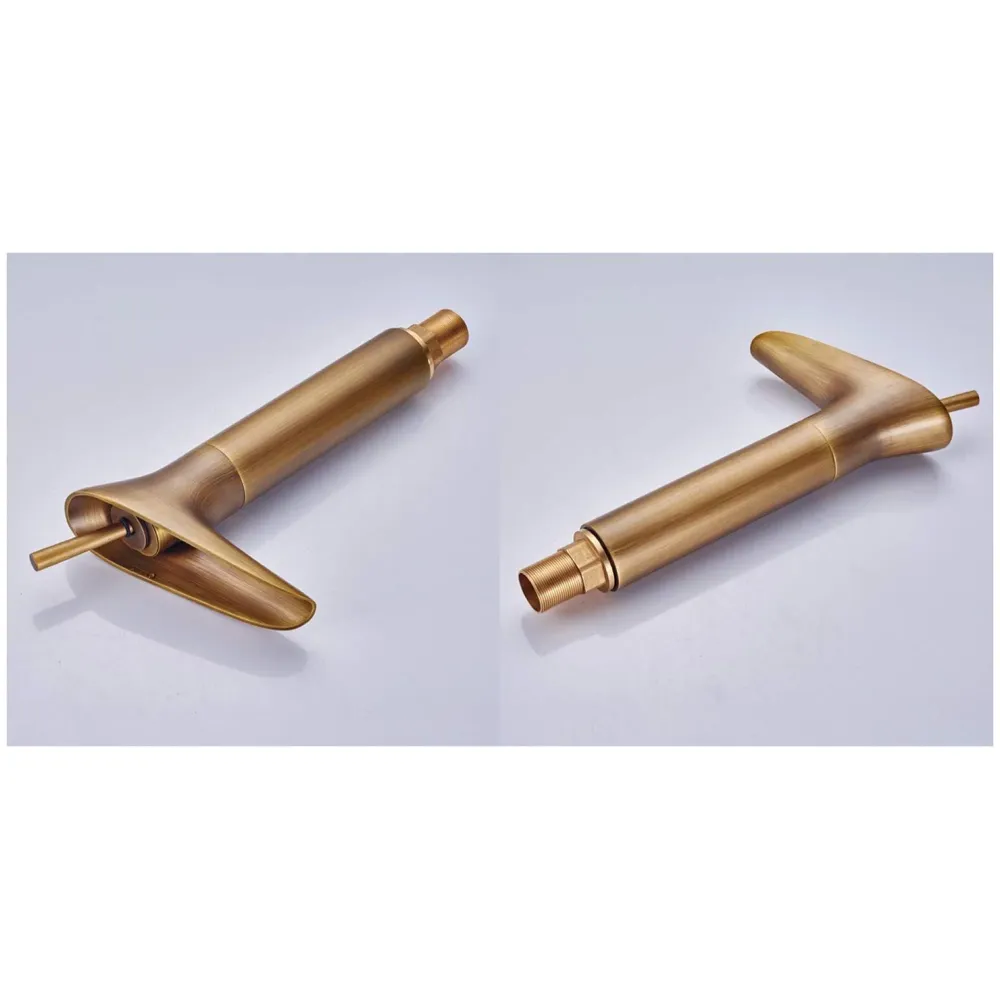 Copper Antique Brown Basin Mixer Faucet Tap Waterfall 12 inches Height, Hot and Cold, for Bathroom, Toilet Wash Basins, Antique Design