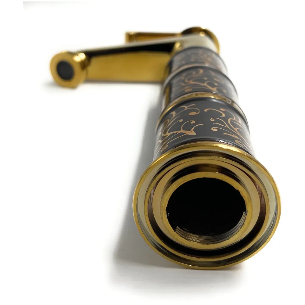 Brass Black Gold Basin Tap Faucet Mixer for Bathroom Toilet Wash Basins Hot and Cold Water Faucet Sink Mixer Golden Colour Aura Florina Tall Body 12 Inches