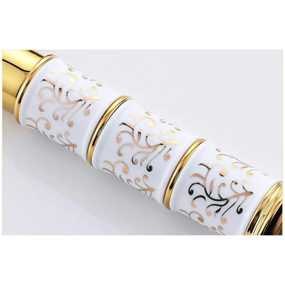 Brass Gold White Flower Mixer Hot and Cold Basin Tap Faucet Sink Mixer Golden Colour Aura Florina (Tall Body 12 Inches) for Bathroom Toilet Wash Basins