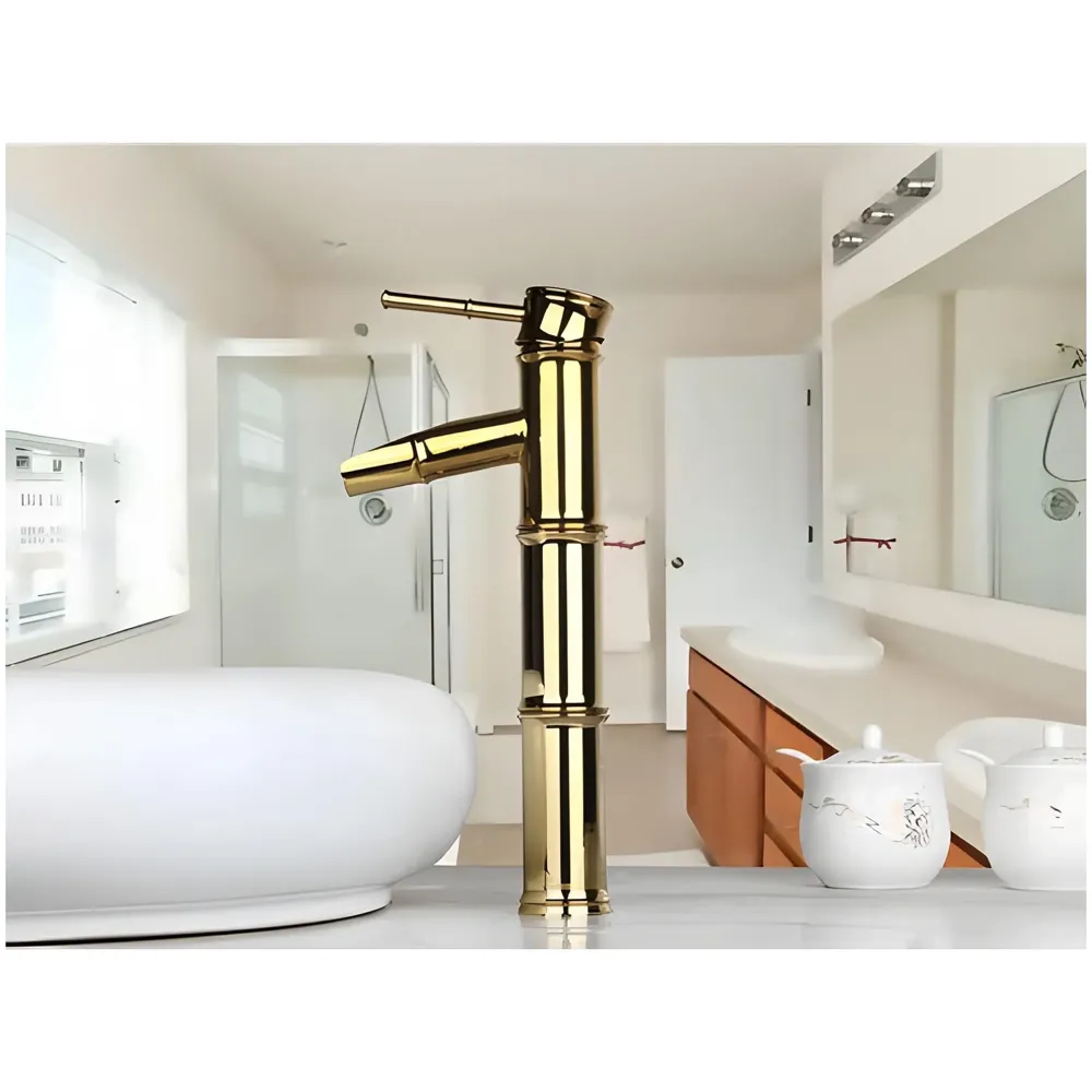 Gold Basin Tap Faucet Mixer Waterfall Golden for Bathroom Toilet Wash Basins Hot and Cold Water, 12 Inches Height