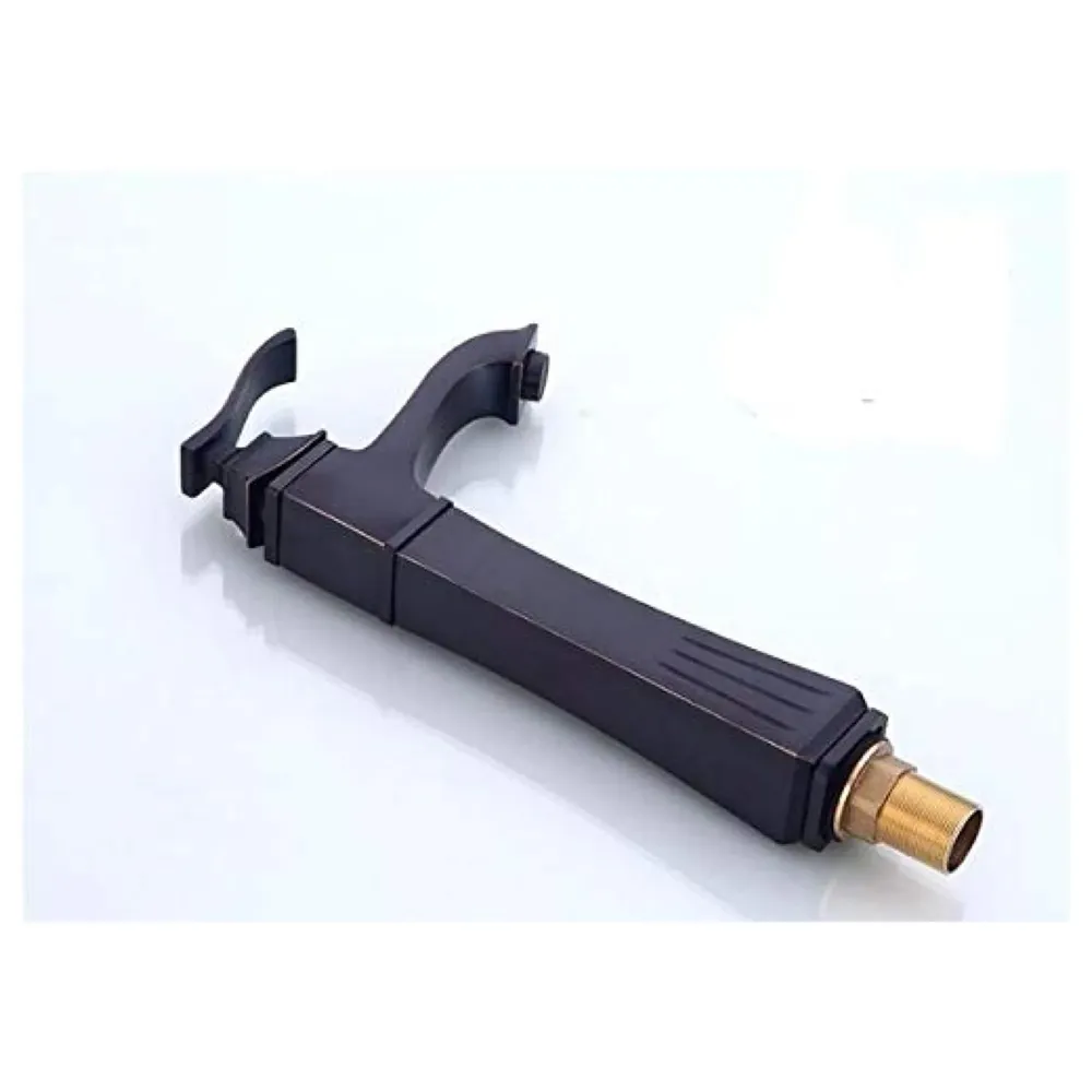 The Big Ben Brass Basin Tap Faucet Mixer with 2 Braided Connection Pipes, Black