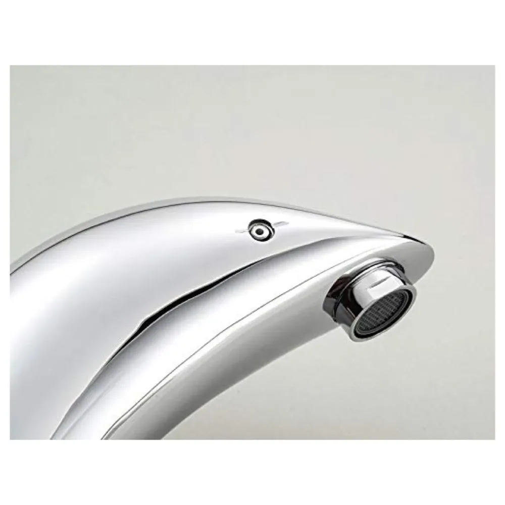 Brass Single Lever Basin Mixer Dolphin with 2 Braided Connection Pipes 450mm Dolphin Chrome