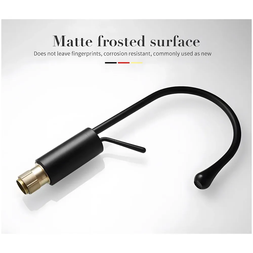 Black Drop Mixer Hot and Cold Basin Tap Faucet Vessel Mount 38 Cm Sink Mixer Black Colour Body for Basin Tap Faucet Bathroom Kitchen 38 Cm Height