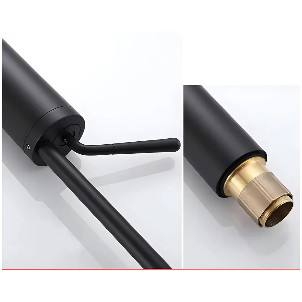 Black Drop Mixer Hot and Cold Basin Tap Faucet Sink Mixer Black Colour Tall Body for Basin Tap Faucet Bathroom Kitchen - 43 Cm Height Premium