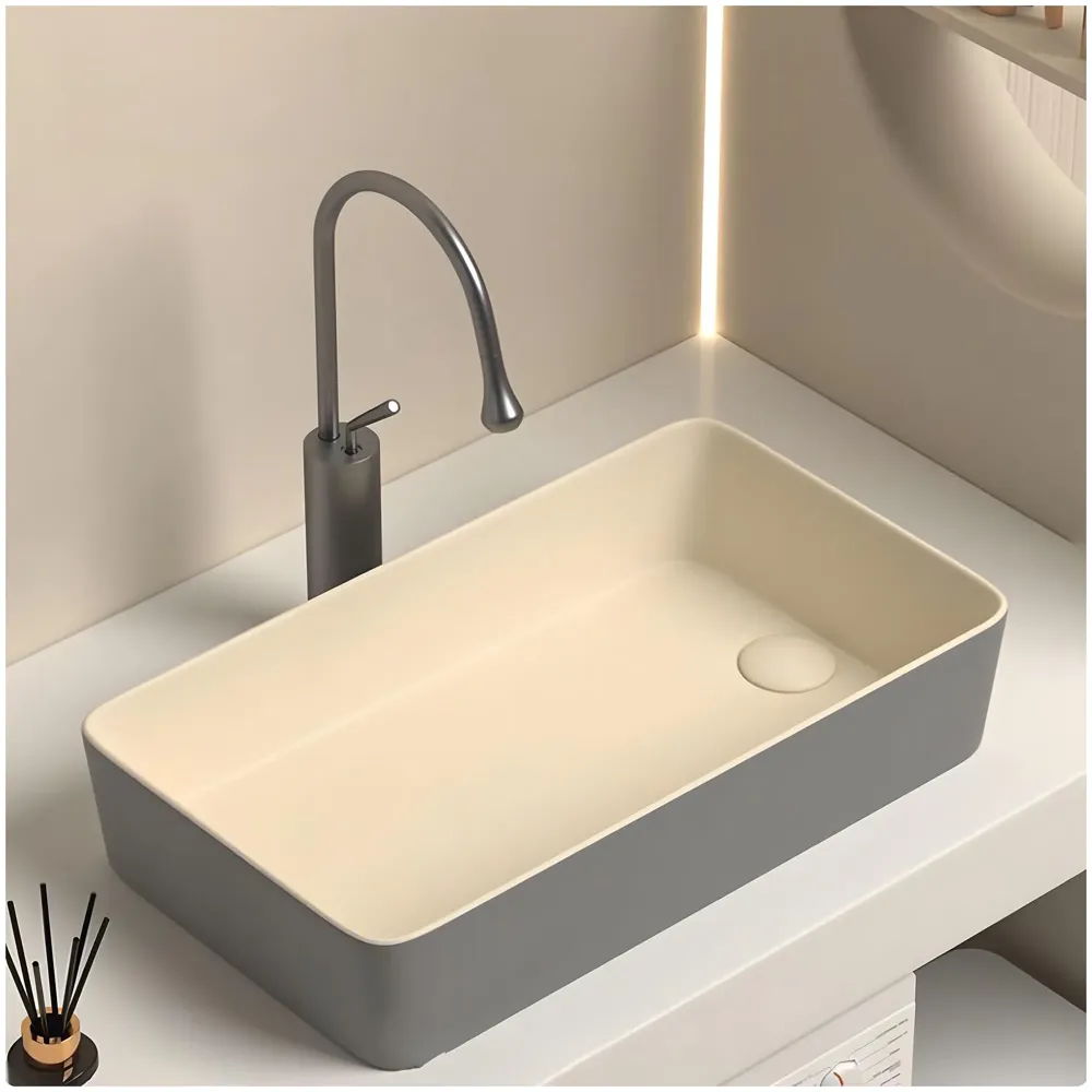 Dark Grey Mixer Hot and Cold Basin Tap Faucet Sink Mixer Dark Grey Colour Tall Body for Basin Tap Faucet Bathroom Kitchen - 43 Cm Height - 5