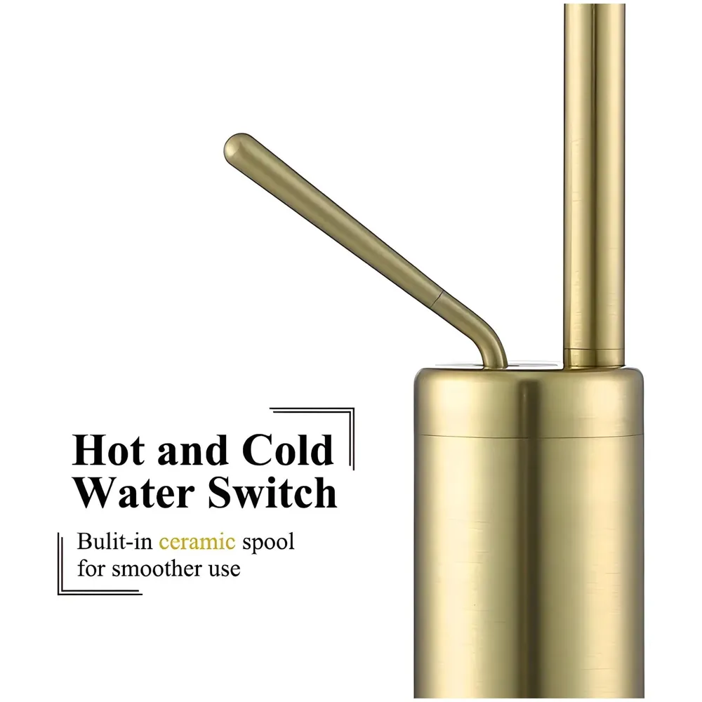 Gold Drop Basin Tap Faucet Mixer for Bathroom Toilet Wash Basins Hot and Cold Water Sink Mixer Golden Colour Tall- 38 Cm Height Golden Colour