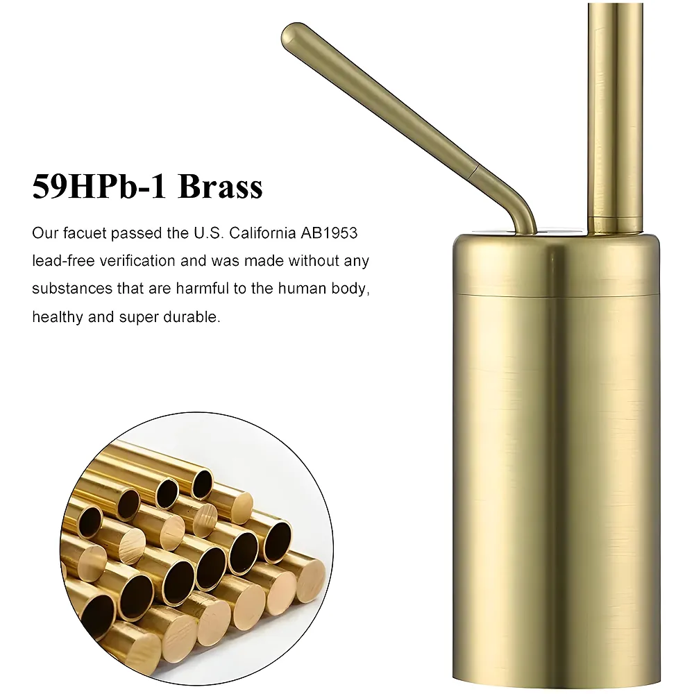 Gold Drop Basin Tap Faucet Mixer for Bathroom Toilet Wash Basins Hot and Cold Water Sink Mixer Golden Colour Tall- 38 Cm Height Golden Colour - Premium