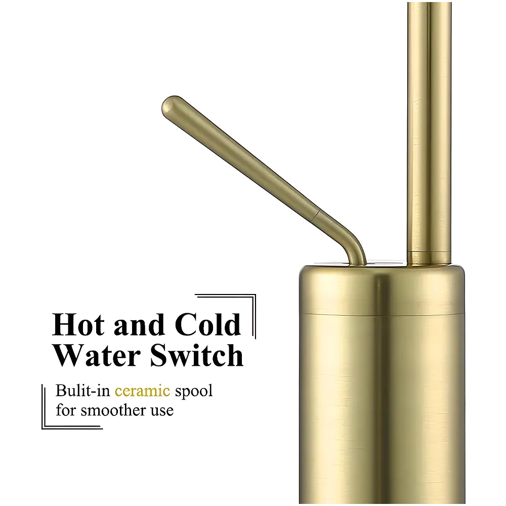 Gold Drop Basin Tap Faucet Mixer for Bathroom Toilet Wash Basins Hot and Cold Water Sink Mixer Golden Colour Tall- 38 Cm Height Golden Colour - Premium