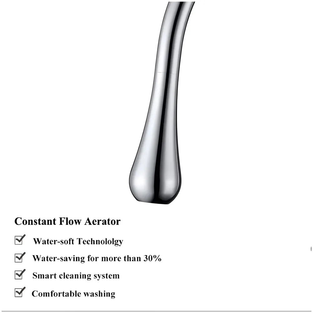 Chrome Silver Drop Basin Tap Faucet Mixer for Bathroom Toilet Wash Basins Hot and Cold Water Sink Mixer Chrome Colour Tall Body 43cm Height