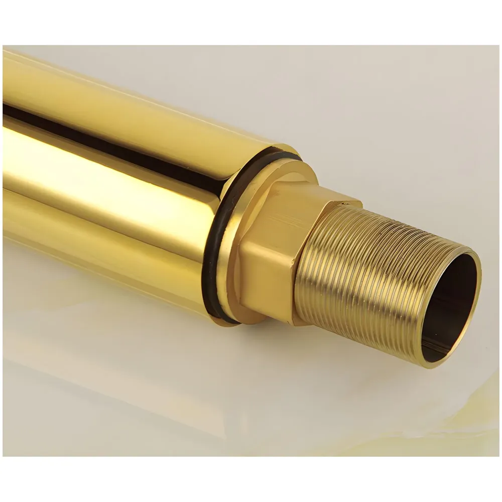 Waterfall Gold Basin Tap Faucet for Bathroom Toilet Wash Basins Hot and Cold Water, 7 Inch Height, Golden Colour (El Dorado Petite)