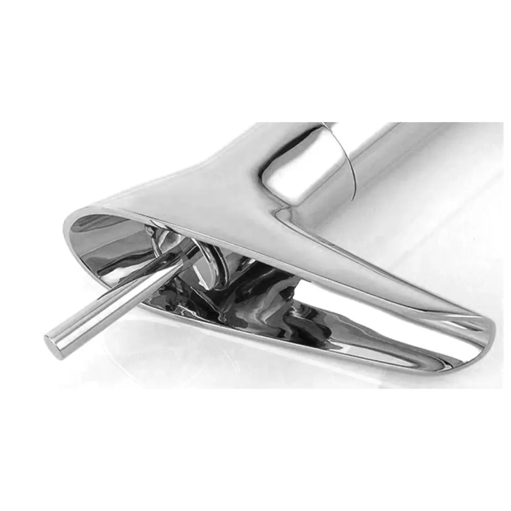 Chrome Silver Bsain tap Faucet Mixer Waterfall for Bathroom Toilet Wash Basins Hot and Cold Water, 7 inch Tap Height Waterfall Spout