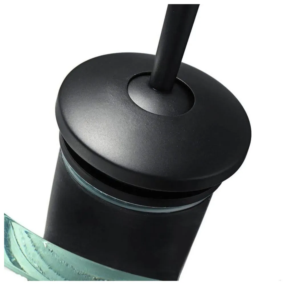 Black Glass tap Faucet Waterfall Mixer Basin Tap Faucet Basin Mixer Fancy Round Pillar Tap Cock Hot and Cold Bathroom Faucet Brass Single Lever Sink Faucet.