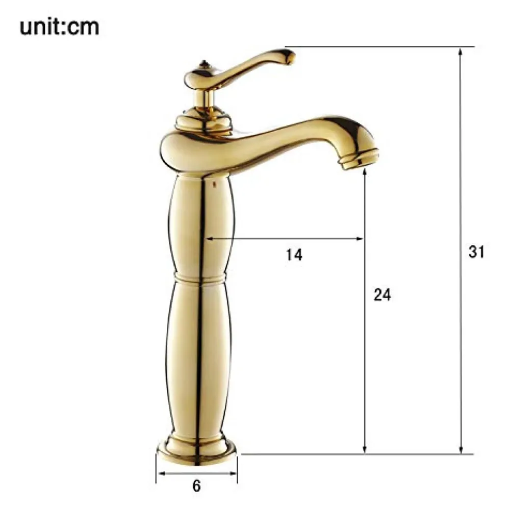 Gold Basin Faucet Tap Mixer, for Bathroom Toilet Wash Basins Hot and Cold Water Golden Belle (Gold)