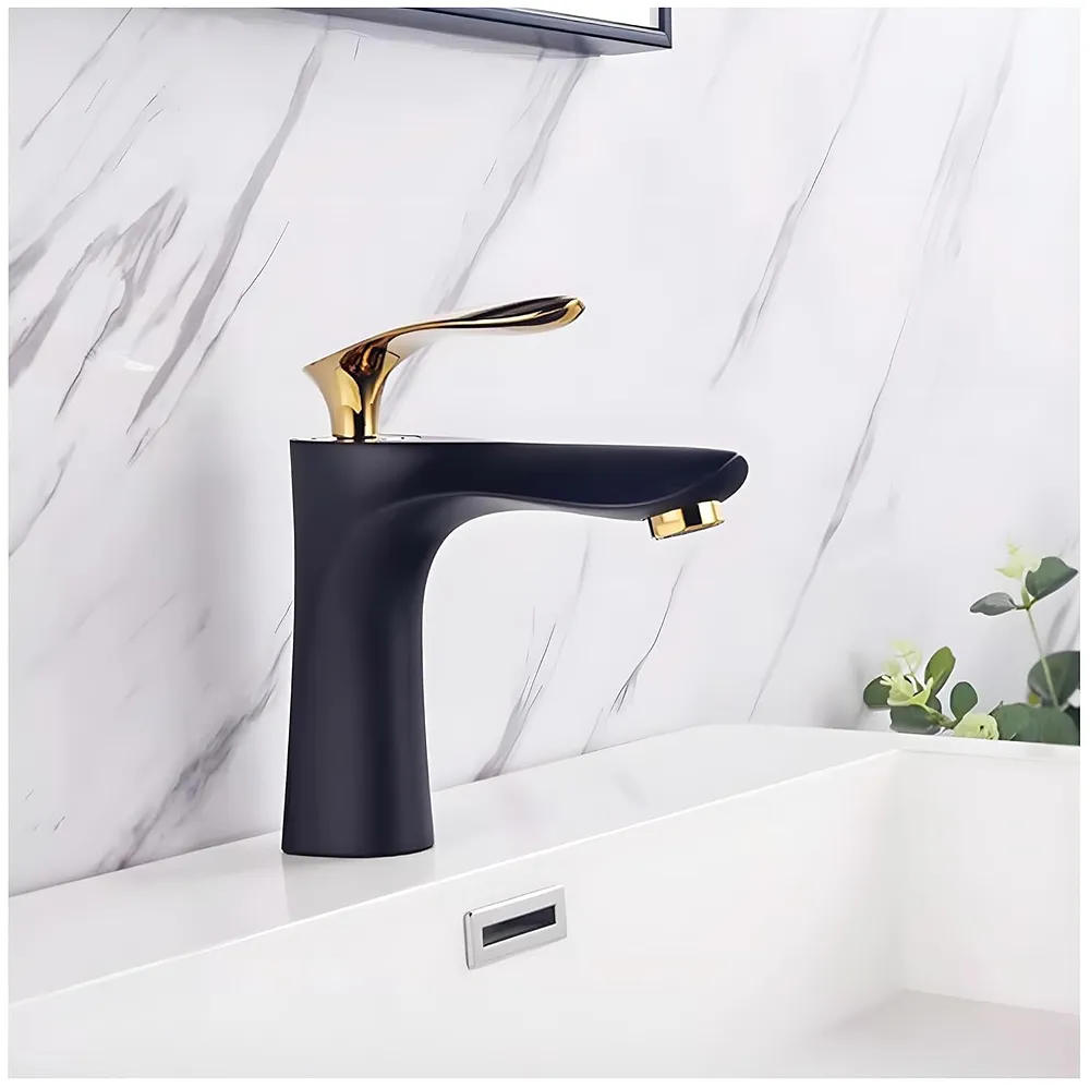 Gold Basin Faucet Tap Mixer, for Bathroom Toilet Wash Basins Hot and Cold Water Golden Belle (Gold)