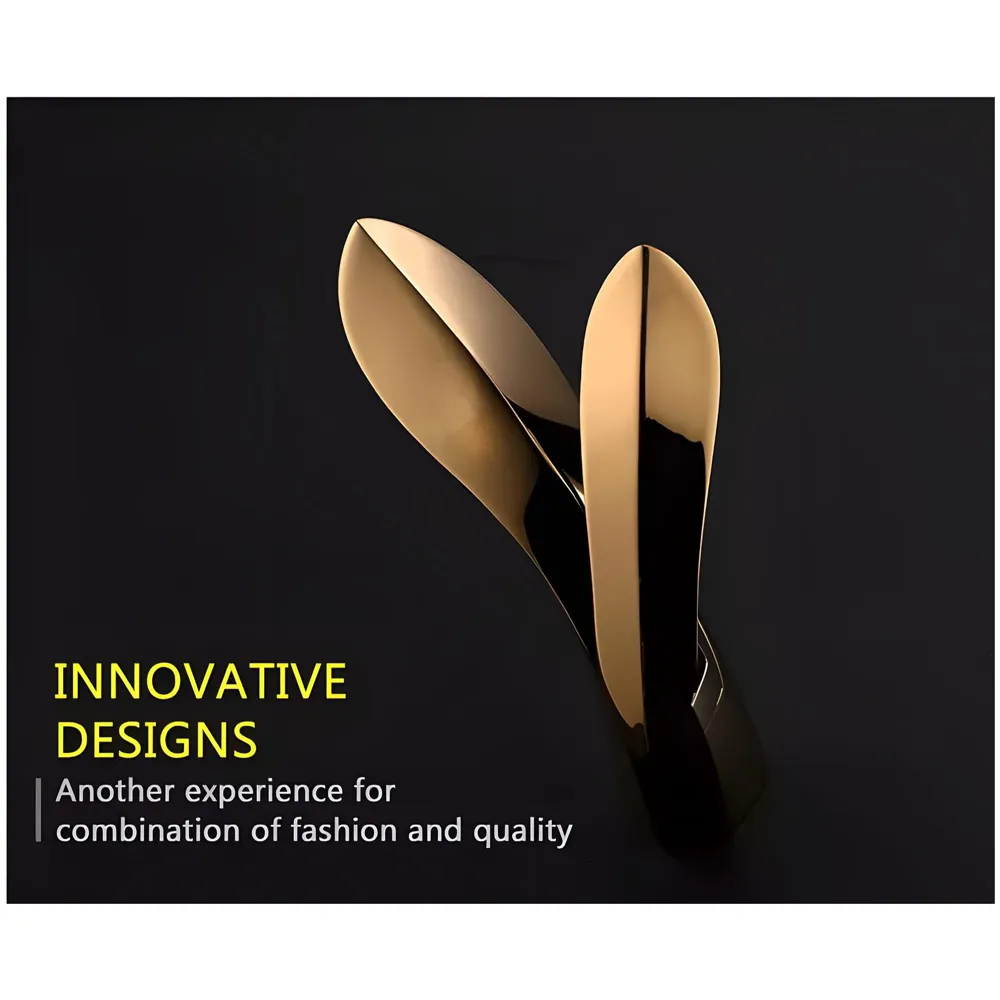 Gold Basin Faucet Tap Mixer for Bathroom Toilet Wash Basins Hot and Cold Water (Without pop-up) Golden Leaf 6 inches Height