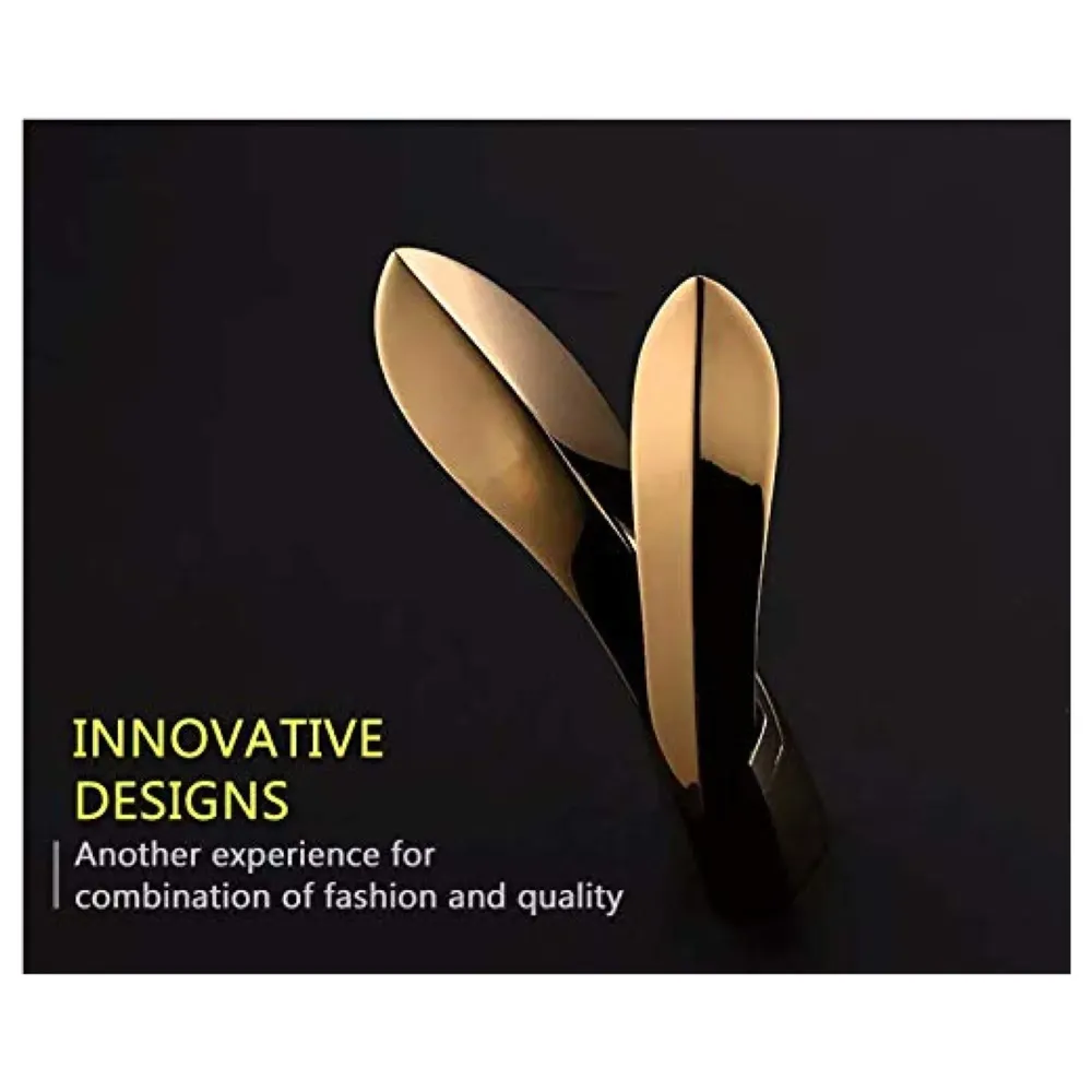 Gold Basin Tap Faucet Mixer for Bathroom Toilet Wash Basins Hot and Cold Water (Without pop-up) (Golden Leaf) 18.5 cm Height