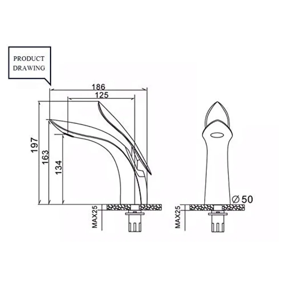 Gold Basin Tap Faucet Mixer for Bathroom Toilet Wash Basins Hot and Cold Water (Without pop-up) (Golden Leaf) 18.5 cm Height