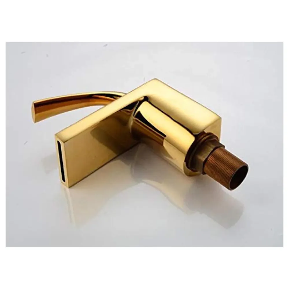 Gold Basin Tap Faucet Mixer Waterfall for Bathroom Toilet Wash Basins Hot and Cold Water (Golden Waterfall)