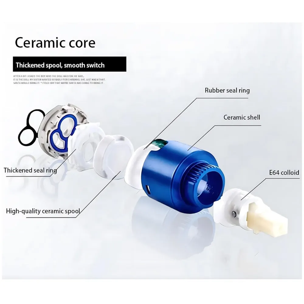 AQUAKART Waterfall Dark Grey Faucet Tap Mixer Hot and Cold Heavy Single Lever Basin Mixer 360 Degree Rotating Spout and Ceramic Cartridge for Bathroom Wash Basins 20 CM X 17 CM - 3