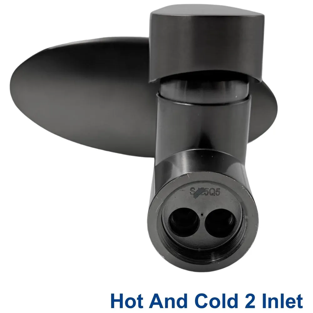 Waterfall Dark Grey Faucet Tap Mixer Hot and Cold Heavy Single Lever Basin Mixer 360 Degree Rotating Spout and Ceramic Cartridge for Bathroom Wash Basins 20 CM X 17 CM