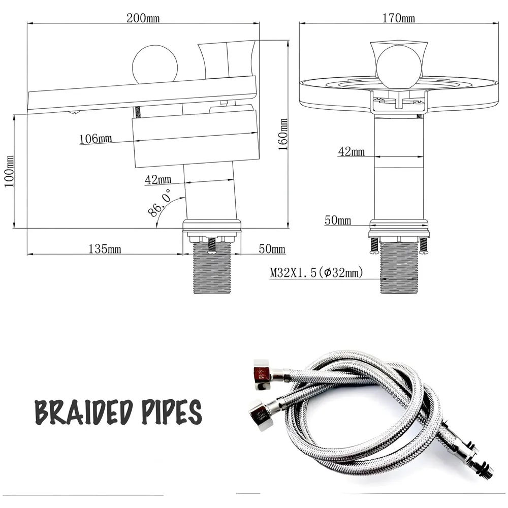 AQUAKART Led Faucet Silver Chrome Waterfall Basin Tap Fuacet Mixer for Bathroom Toilet Wash Basins Hot and Cold Water, 6.2 Inch Tall - No Electric Connection Required - 3