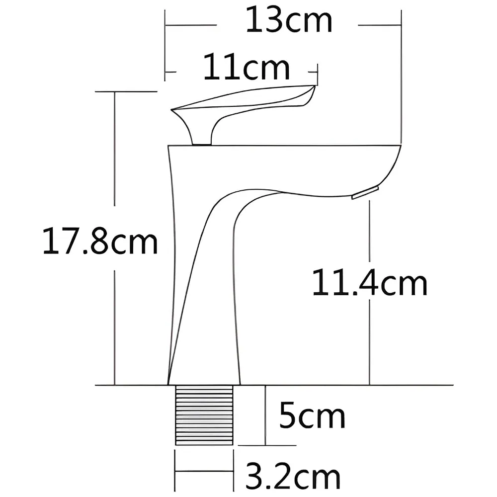 Copper 90 Degree Single Lever Basin Mixer, Golden