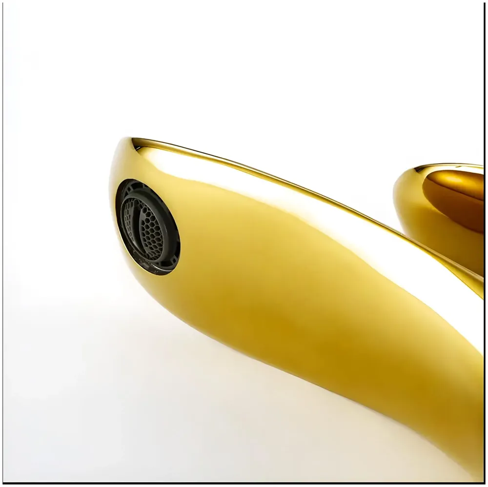 Modern Single Handle Gold Tall Vessel Sink Bathroom Faucet, Mixer Gold Golden Bathroom Wash Room One Hole Lavatory Basin Vanity Mixer Tap 12 inches