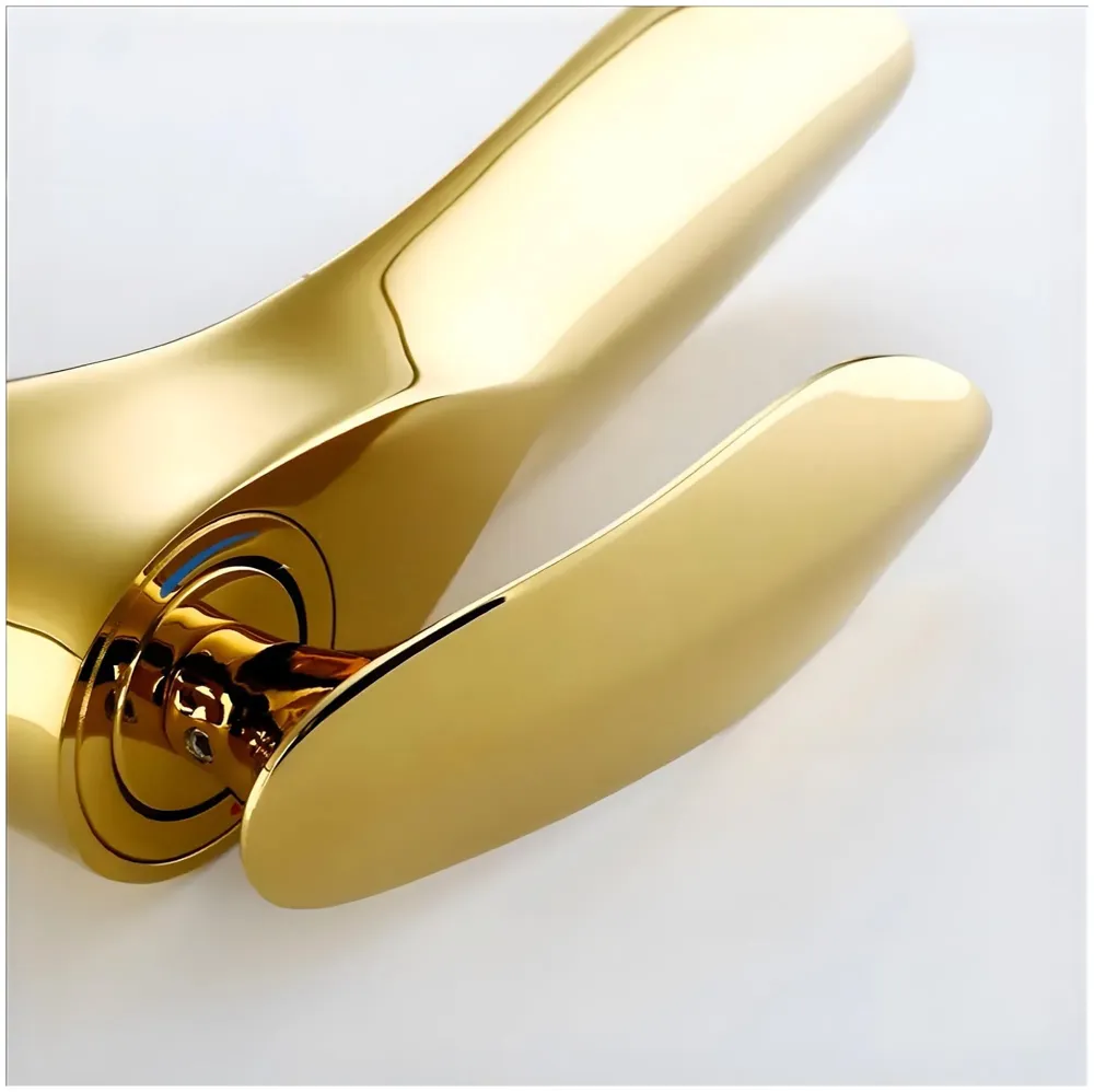 Modern Single Handle Gold Tall Vessel Sink Bathroom Faucet, Mixer Gold Golden Bathroom Wash Room One Hole Lavatory Basin Vanity Mixer Tap 12 inches