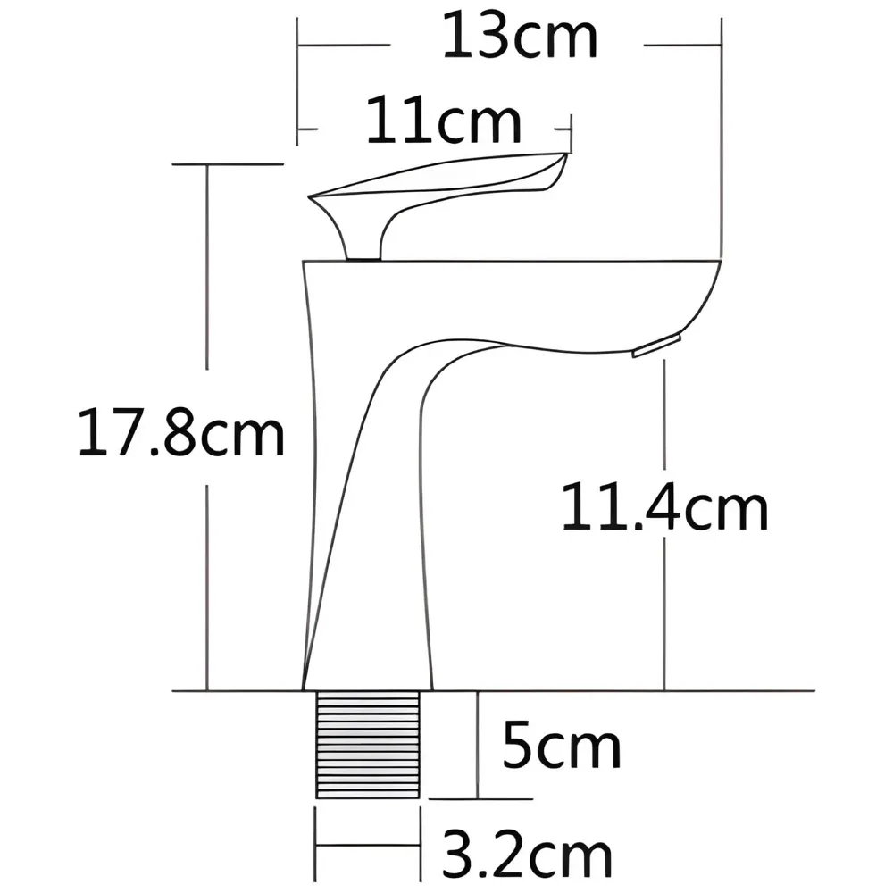 Gold Faucet Tap Mixer Hot and Cold Water Heavy Single Lever Basin Mixer 7 inches with Connector Pipes and Ceramic Cartridge for Bathroom Wash Basins - 4
