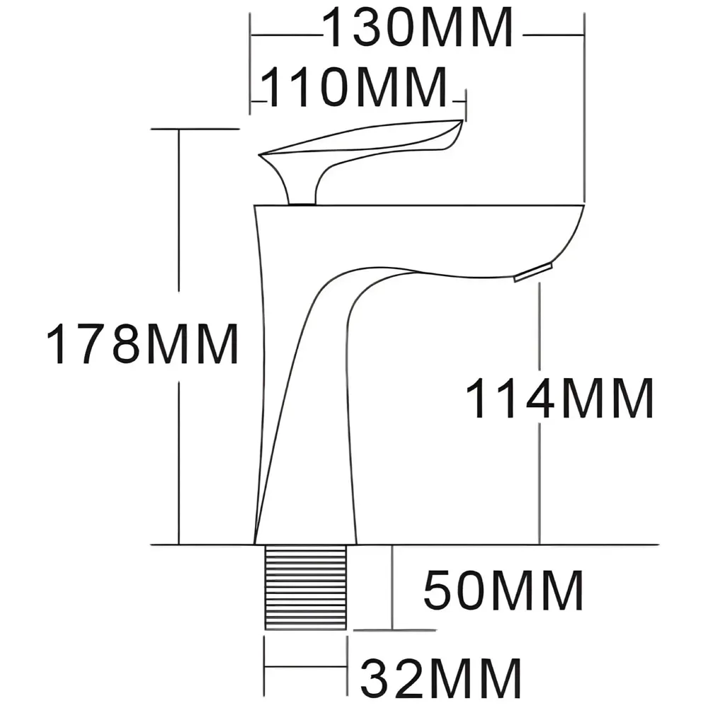 Grey Faucet Tap Mixer Hot and Cold Water Heavy Single Lever Basin Mixer 7 inches with Connector Pipes and Ceramic Cartridge for Bathroom Wash Basins