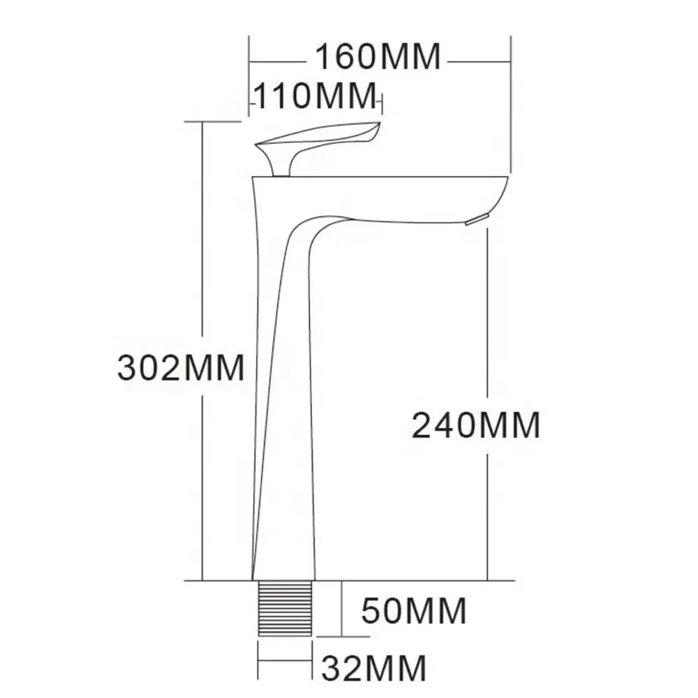 Metallic Grey Faucet Tap Mixer Hot and Cold Water Heavy Single Lever Basin Mixer 12 inches with Connector Pipes and Ceramic Cartridge for Bathroom Wash Basins