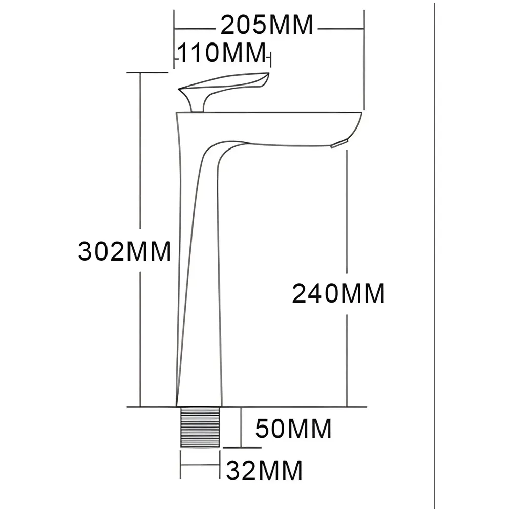 White Gold Faucet Tap Mixer Hot and Cold Water Heavy Single Lever Basin Mixer 12 inches with Connector Pipes and Ceramic Cartridge for Bathroom Wash Basins
