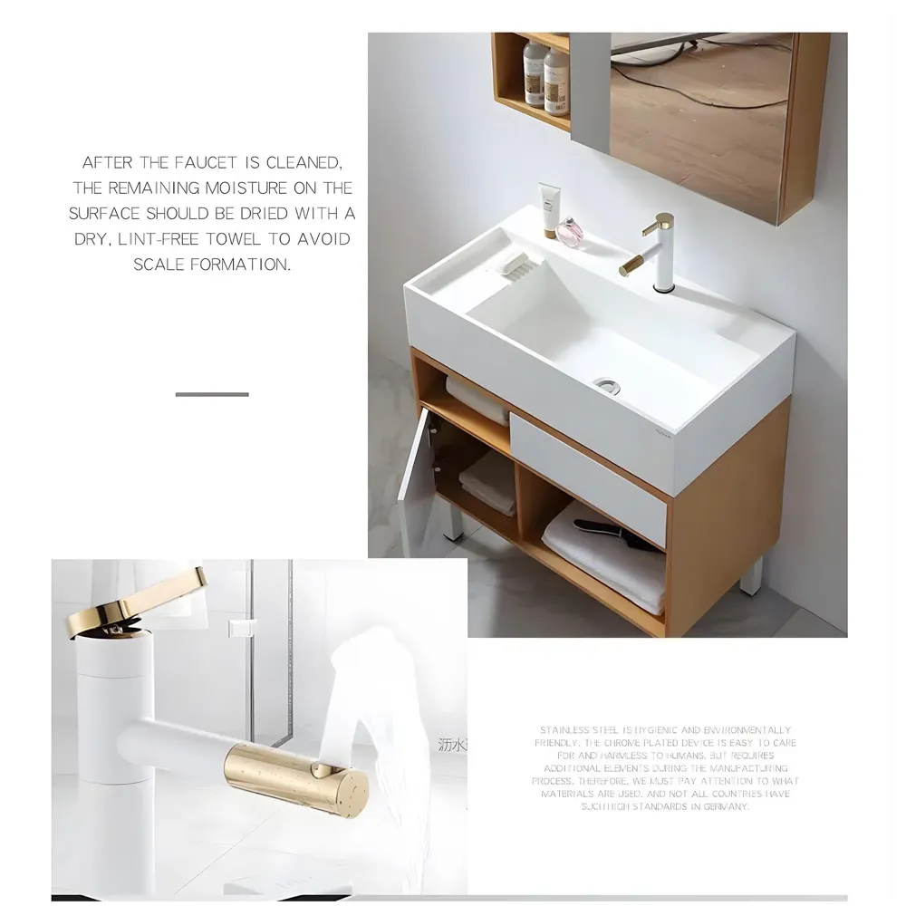 White Gold Basin Tap Basin Mixer Faucet Tap Hot and Cold, White Waterfall for Bathroom Wash Basin Sink Toilets 7 Inch Height