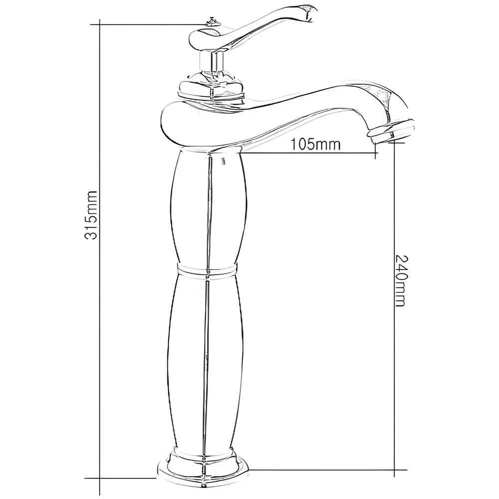 Brass Rose Gold Basin Faucet Tap Mixer for Bathroom Toilet Wash Basins Hot and Cold Water, Rose Gold Belle, 12 inch Height