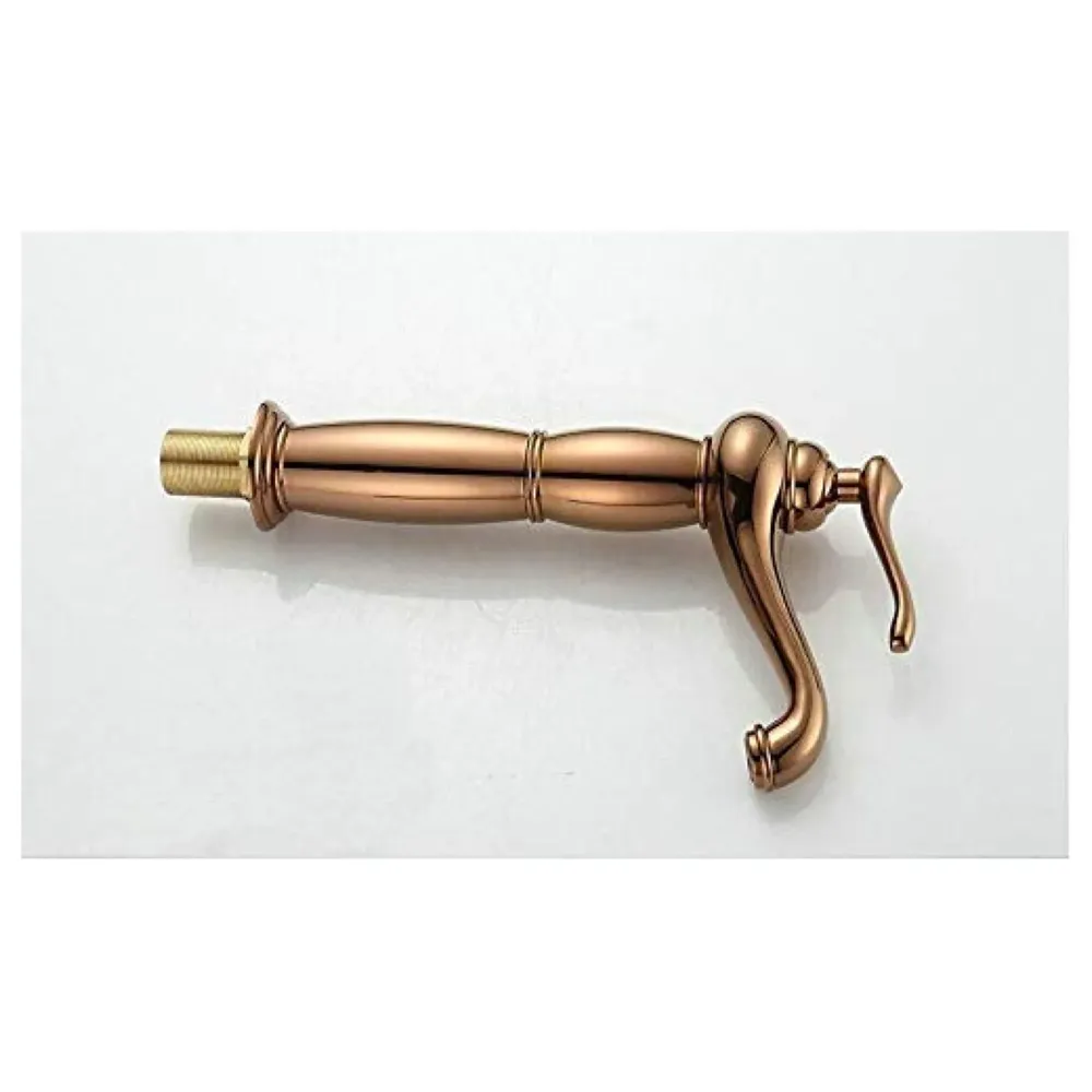 Brass Rose Gold Basin Faucet Tap Mixer for Bathroom Toilet Wash Basins Hot and Cold Water, Rose Gold Belle, 12 inch Height