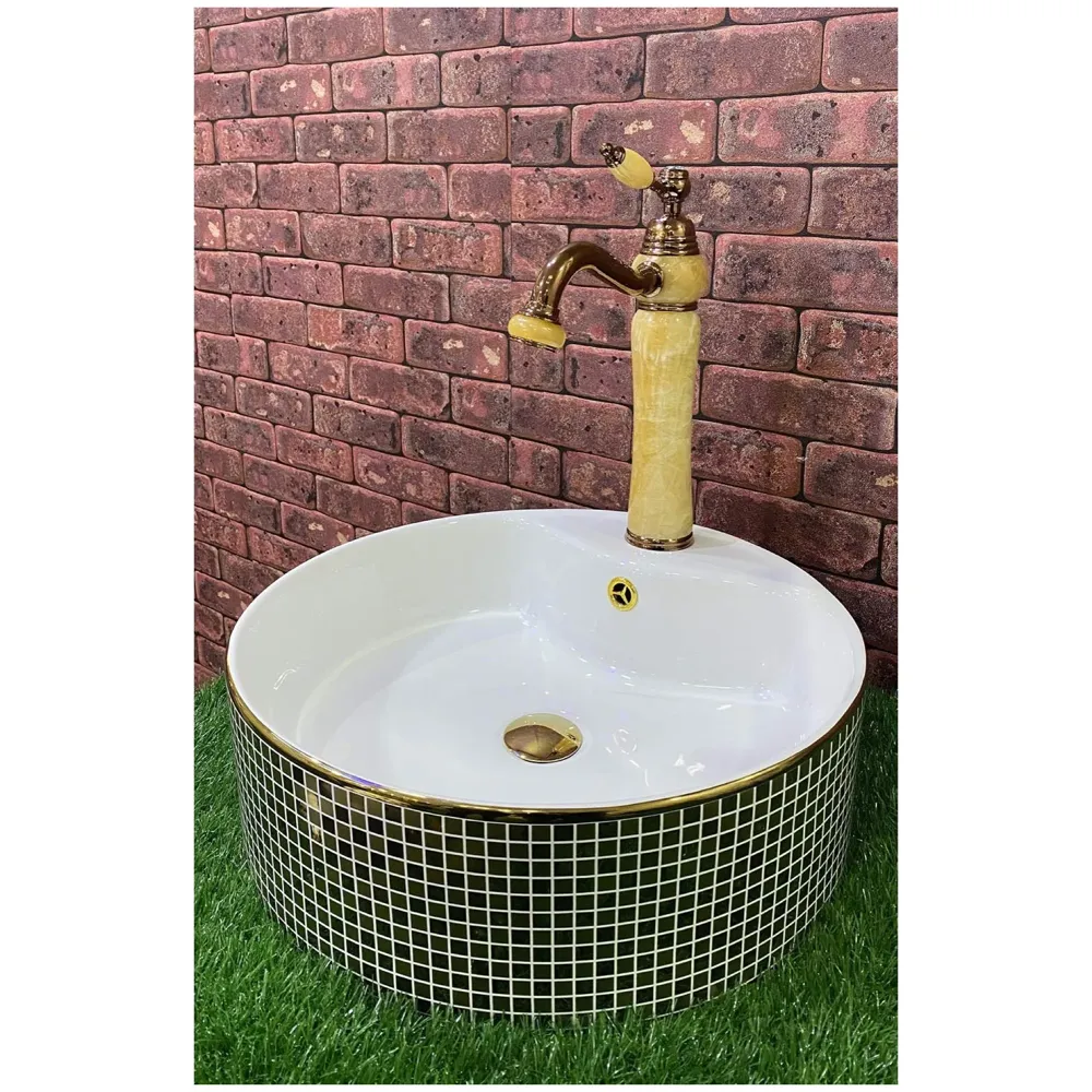 Premium Heavy Single Lever Basin Mixer ~ with 2 Braided Connection Pipes 450mm (Without pop-up) (Rose Gold Onyx)
