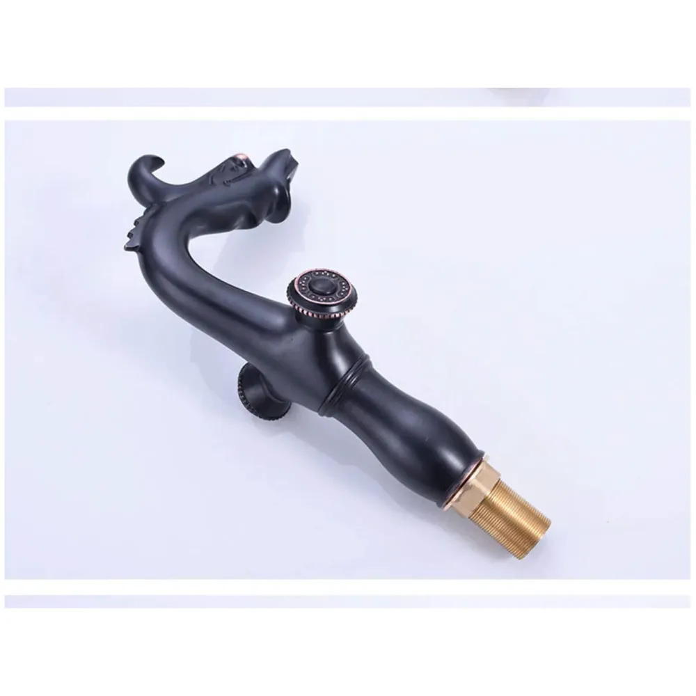 Shadow Dragon Brass Basin Mixer With 2 Braided Connection Pipes, Black - 8