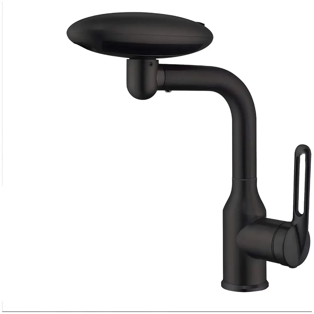 4 in 1 Black Faucet Tap Mixer Hot and Cold Water Twist to Chnage Water Flow for Bathroom Wash Basins Swivel 360, Black - 10.4 inch x 6.9 inch