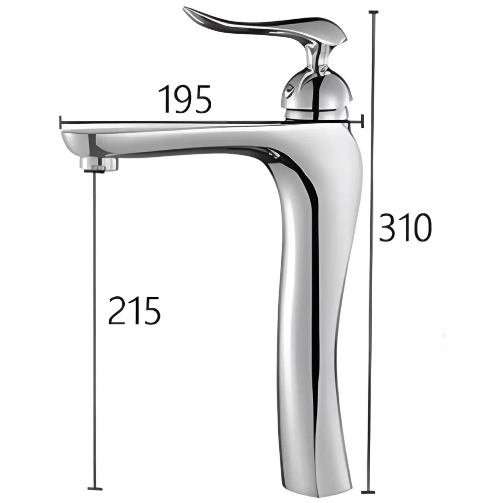 Silver Basin Tap Faucet Mixer Chrome Twist for Bathroom Toilet Wash Basins Hot and Cold Water, 12 Inches Height, Deck Mounted - 3