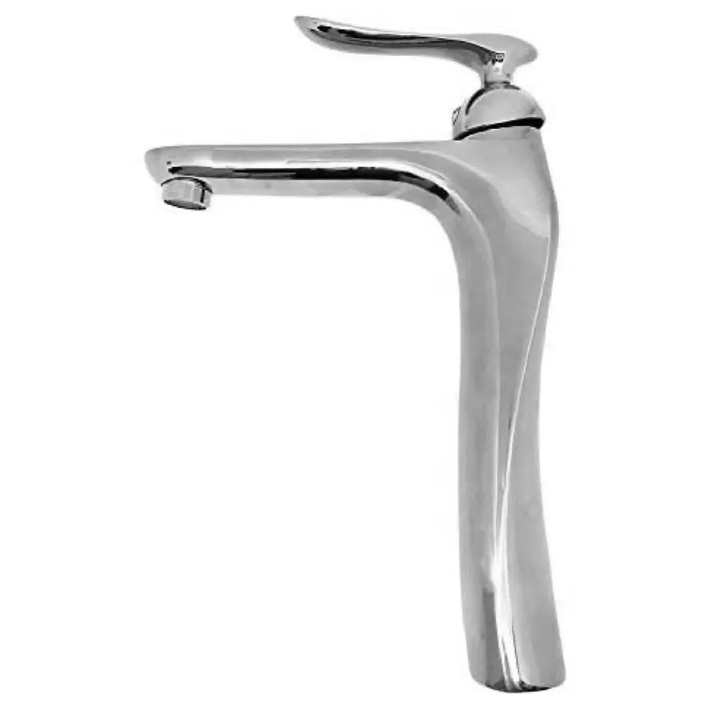 Silver Basin Tap Faucet Mixer Chrome Twist for Bathroom Toilet Wash Basins Hot and Cold Water, 12 Inches Height, Deck Mounted