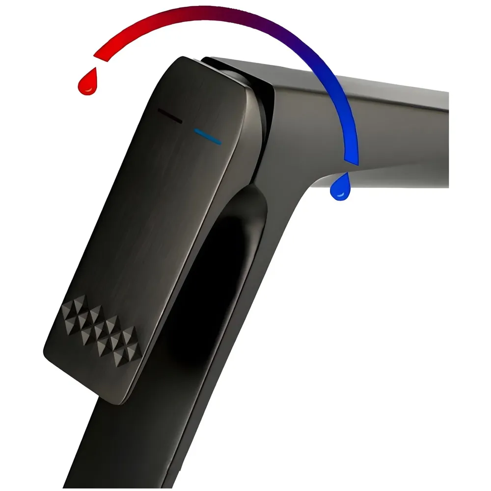 Black Tall Faucet Tap Mixer Hot and Cold Water Heavy Single Lever Basin Mixer with Ceramic Cartridge for Bathroom Wash Basins - 30 Cm x 20 Cm Black