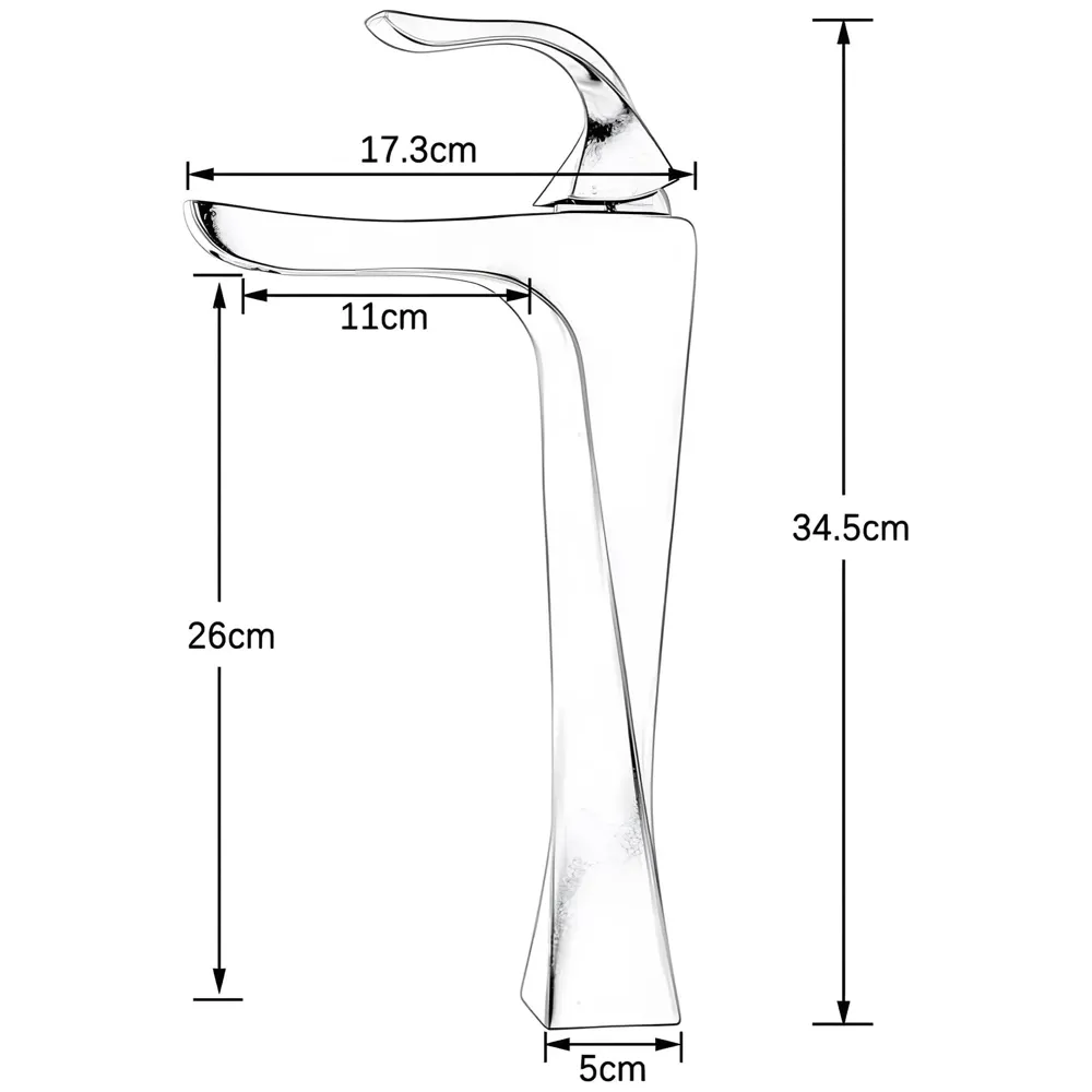 Twist Gold Faucet Tap Mixer Hot and Cold Water Heavy Single Lever Basin Mixer 12 inches with Connector Pipes and Ceramic Cartridge for Bathroom Wash Basins - 30cm x 17 cm Golden